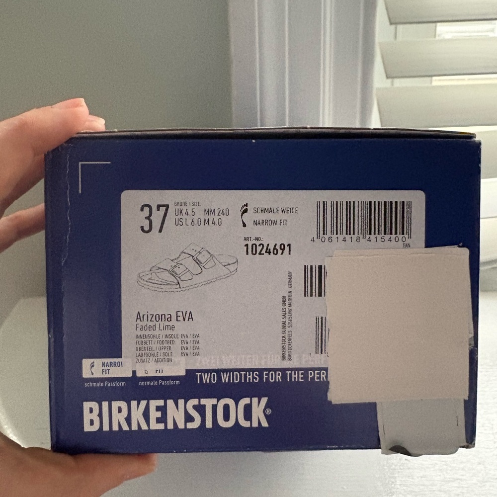 Birkenstock Arizona Size 37 EVA Faded Lime Sandals